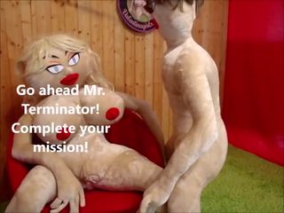 Sex video Robot Terminator from the Future Fucks Sex Doll in the Ass